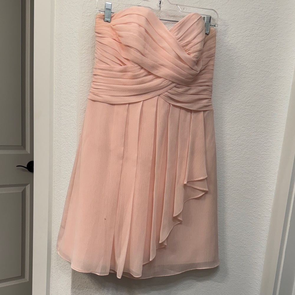 David’s Bridal light pink Strapless Dress